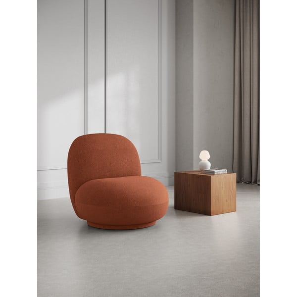Iš boucle krėslas raudonos plytų spalvos Chuck – Micadoni Home-image-1