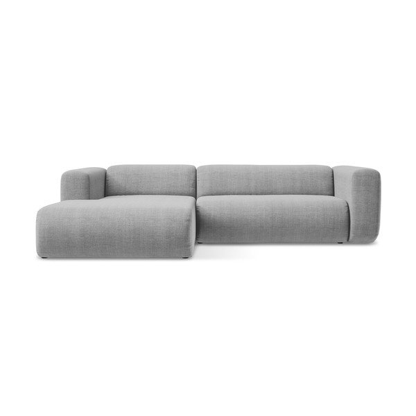 Šviesiai pilkos spalvos kampinė sofa (su kairiuoju kampu/su gultu) Ekahi – Makamii