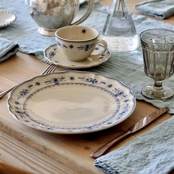 Mėlynos spalvos/smėlio spalvos iš akmens masės lėkštė ø 27 cm Vila – Costa Nova-image-1