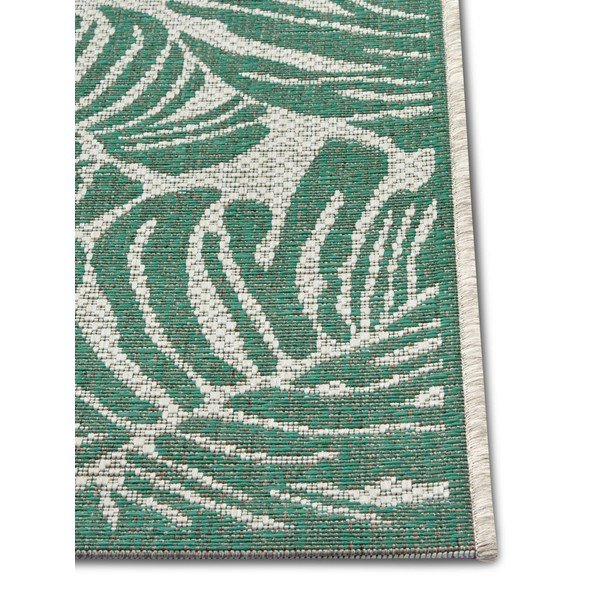 Žalios ir smėlio spalvos lauko kilimas NORTHRUGS Monstera, 140 x 200 cm-image-2