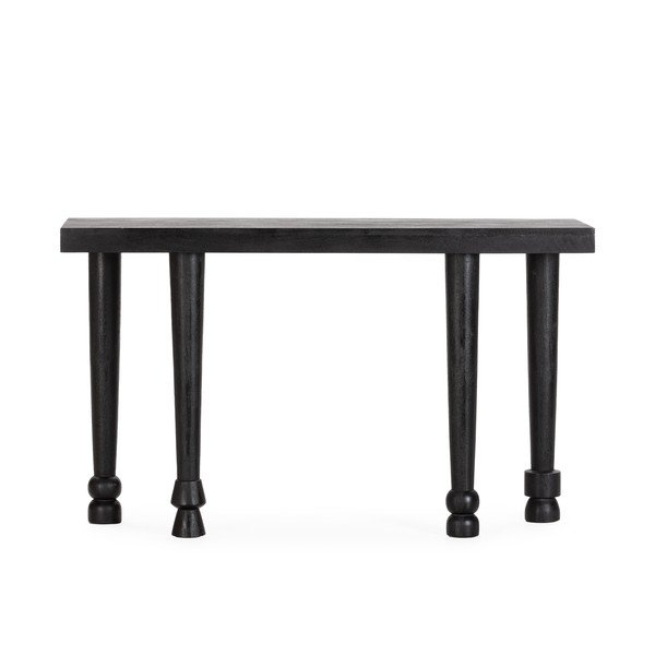 Juodos spalvos iš mango masyvo konsolinis staliukas 40x130 cm Inaya – MOME