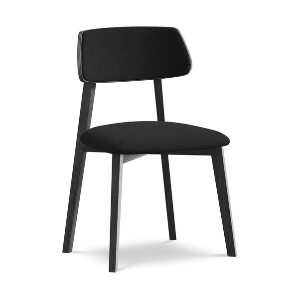 Juodos spalvos iš medienos masyvo valgomojo kėdė Niu – Makamii