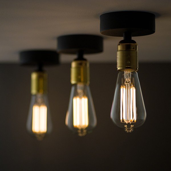 Juodas lubinis šviestuvas su auksiniu lizdu Sotto Luce Uno-image-1