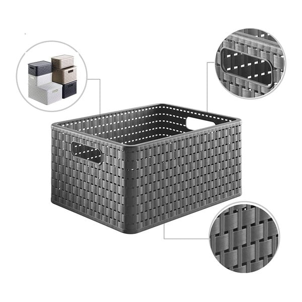 Tamsiai pilkas perdirbto plastiko krepšys Country - Rotho-image-2