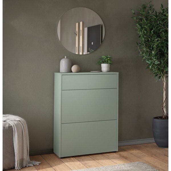 Pilkai žalios spalvos matinis spintelė 70x99x34 cm Binetto – Germania-image-1