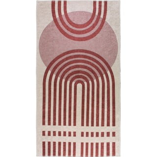 Raudonas/baltas plaunamas kilimas 80x150 cm - Vitaus