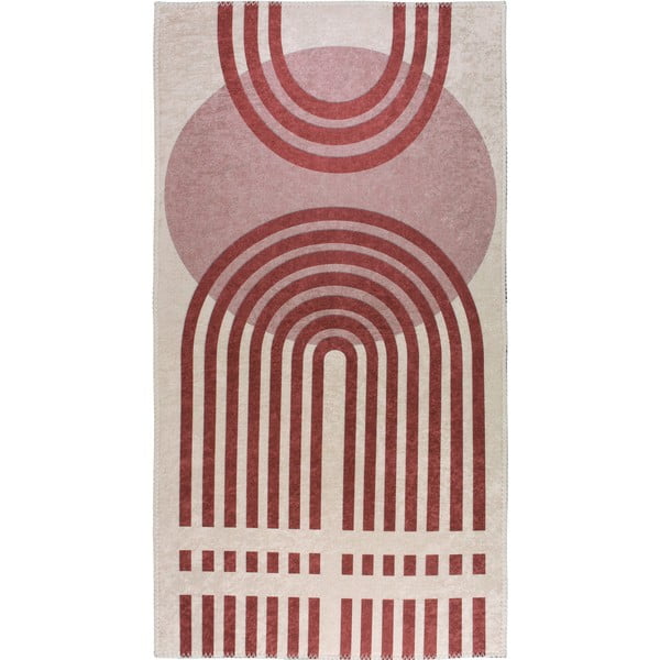 Raudonas/baltas plaunamas kilimas 50x80 cm - Vitaus