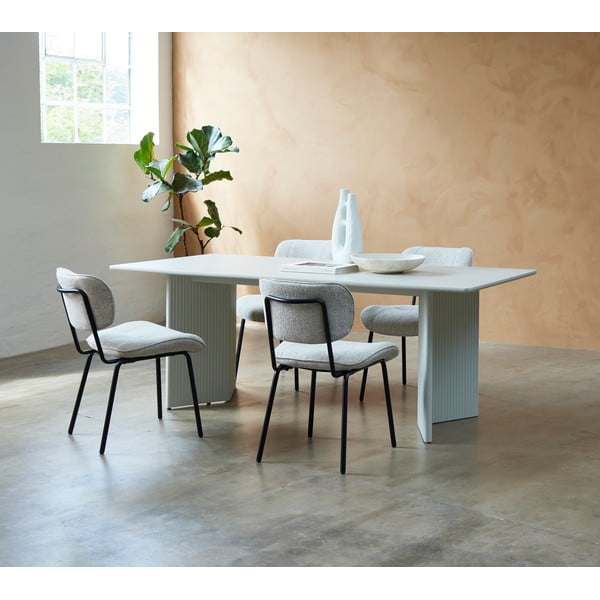 Valgomojo stalas šviesiai pilkos spalvos 90x200 cm Palma – Unique Furniture-image-1