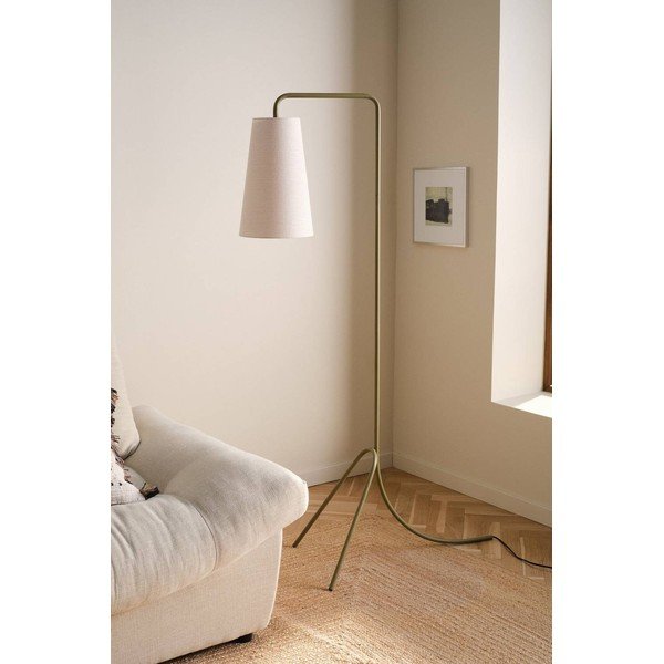 Khaki spalvos/kreminės spalvos iš tekstilės pastatomas šviestuvas su sulankstoma konstrukcija (aukštis 154 cm) Vivienne – Jotex-image-2