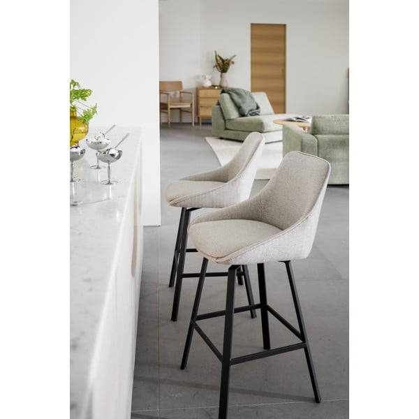 Baro taburėtės smėlio spalvos 2 vnt. (sėdynės aukštis 65 cm) Alison – Rowico-image-1