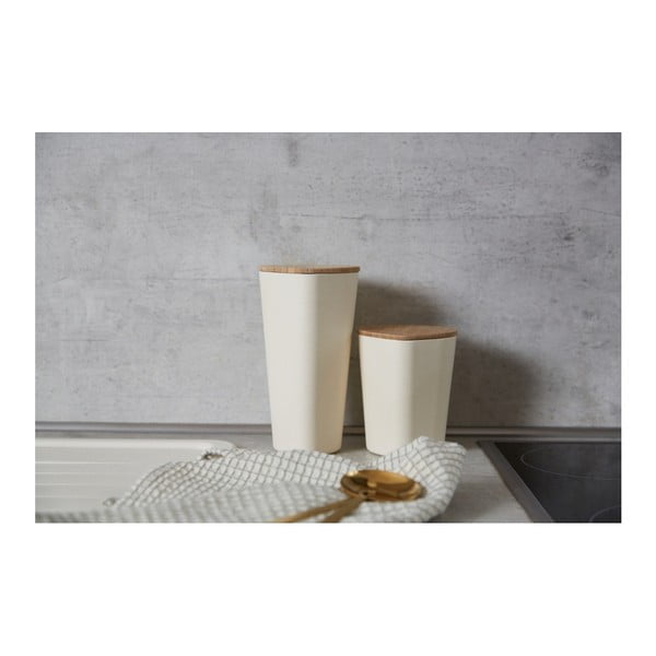 Smėlio spalvos laikymo dėžutė su bambukiniu dangteliu Wenko Derry, 750 ml-image-3