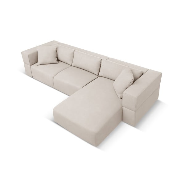Kampinė sofa smėlio spalvos (su dešiniuoju kampu) Esther – Milo Casa-image-3
