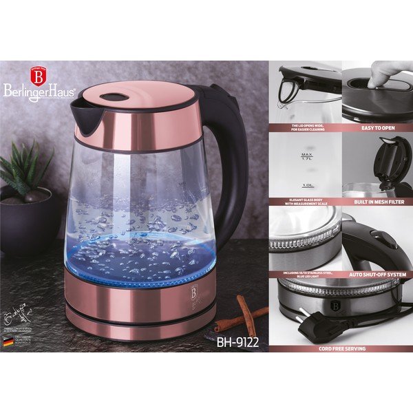 Rausvas 1,7 l virdulys I-Rose Edition - BerlingerHaus-image-3