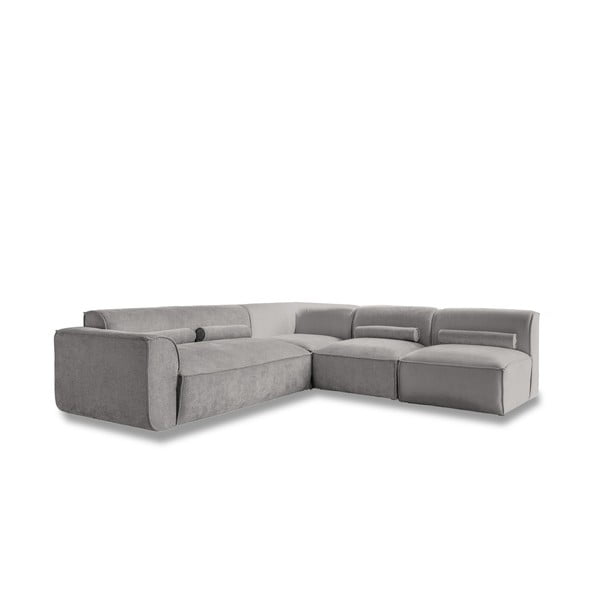 Kampinė sofa šviesiai pilkos spalvos (su dešiniuoju kampu) Flex Felix – Miuform