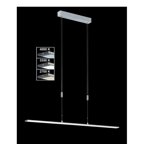 Iš metalo kabantis šviestuvas sidabrinės spalvos LED su pritemdymo funkcija Metz – Fischer & Honsel-image-1