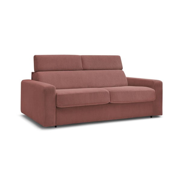 Iš kordinio velveto sulankstoma sofa rožinės spalvos 195 cm Monaco – Bobochic Paris-image-1