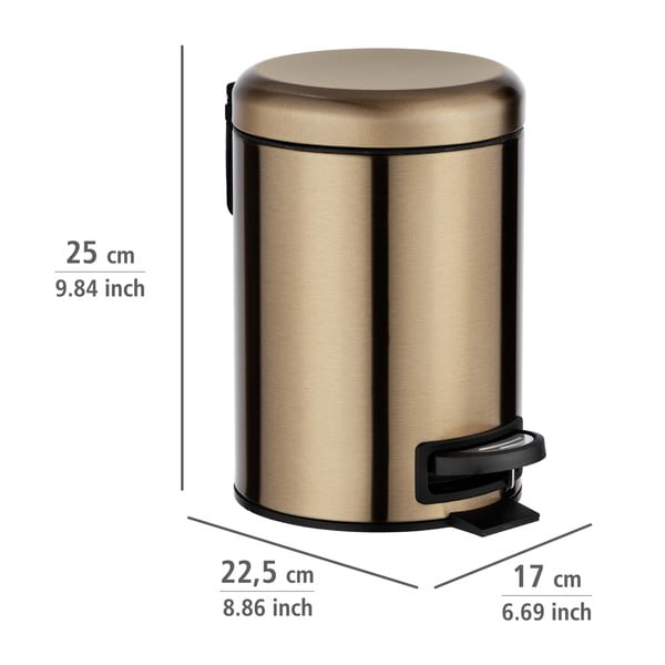 Vario spalvos šiukšliadėžė su pedalu Wenko Leman, 3 l-image-3