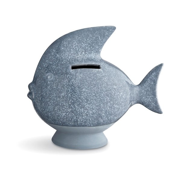 Šviesiai mėlyna akmens masės taupyklė Kähler Design Moneybank Fish