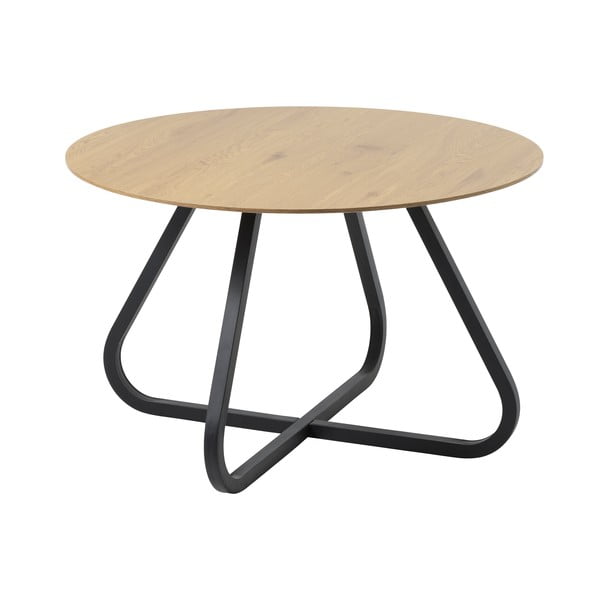 Apvalios formos valgomojo stalas natūralios spalvos su ąžuolo dekoro stalviršiu ø 120 cm Cesura – Unique Furniture-image-2
