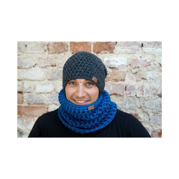 Tamsiai pilka rankomis megzta kepurė DOKE Night-image-2