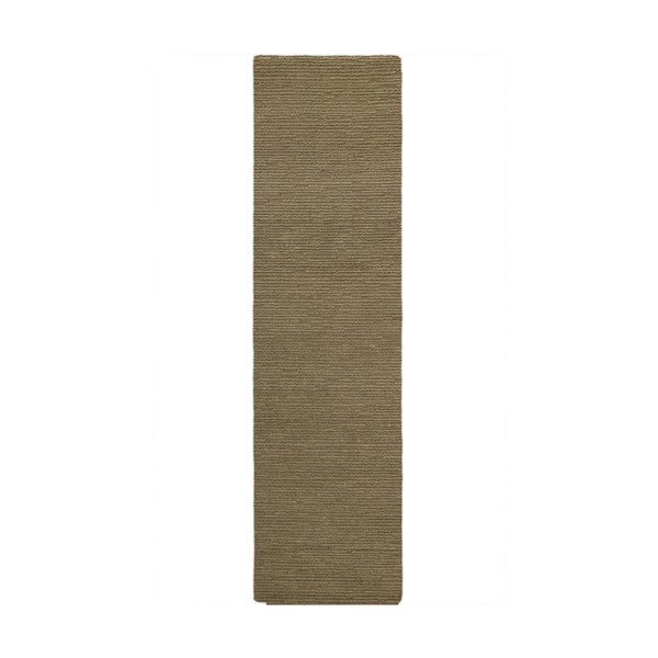 Rankų darbo khaki spalvos iš vilnos kilimas 80x230 cm Harris Boucle – Flair Rugs