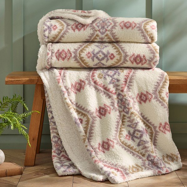 Natūralios spalvos antklodė ir pledas 240x200 cm Navajo Fleece – Catherine Lansfield-image-2