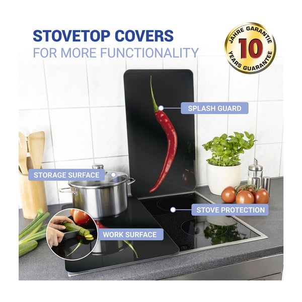 2 stiklinių dangčių rinkinys viryklei Wenko Peperoni, 52 x 30 cm-image-4