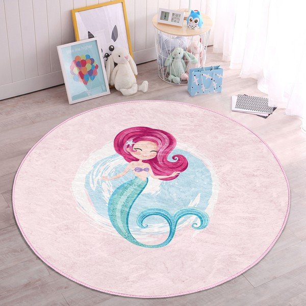 Vaikiškas kilimas rožinės spalvos ø 80 cm Comfort – Mila Home-image-4