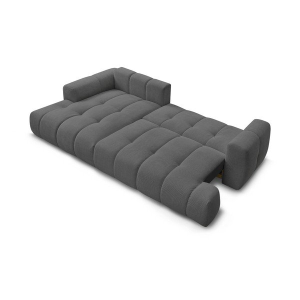 Tamsiai pilkos spalvos sulankstoma/su sandėliavimo vieta kampinė sofa (su kairiuoju kampu/su gultu) Fuji – Bobochic Paris-image-4