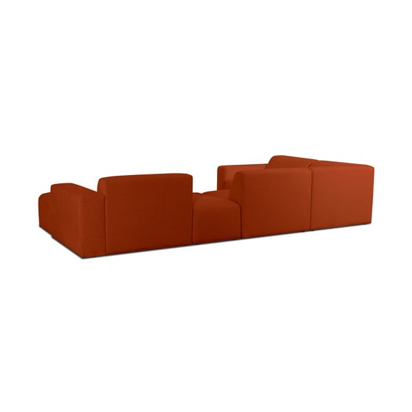 Iš boucle kampinė sofa raudonos plytų spalvos („U“ formos) Roxy – Scandic-image-2