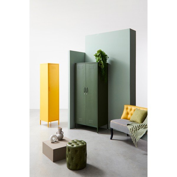 Šviesiai rožinės spalvos iš metalo su užraktu spintelė 80x185x50 cm Cambridge – Yes Everyday-image-1