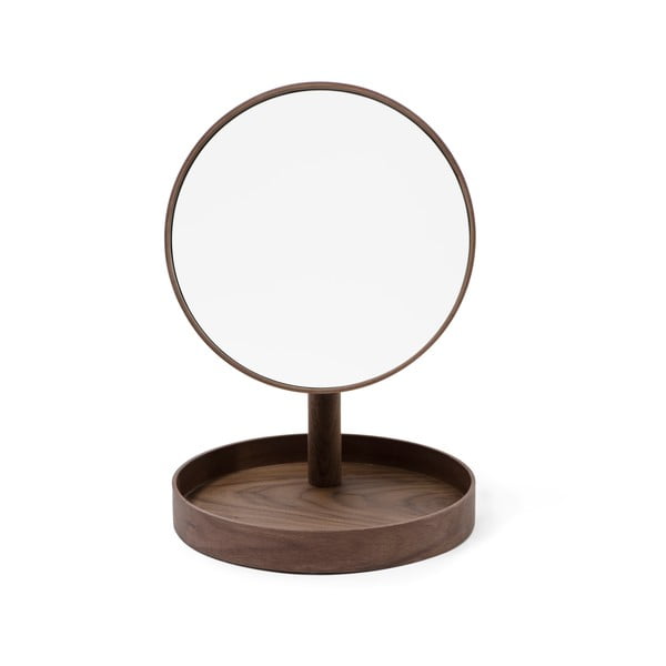 Kosmetinis veidrodis su riešutmedžio rėmu Wireworks Cosmos, ø 25 cm