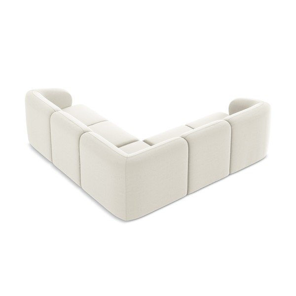 Smėlio spalvos kampinė sofa iš velveto Lani – Makamii-image-3