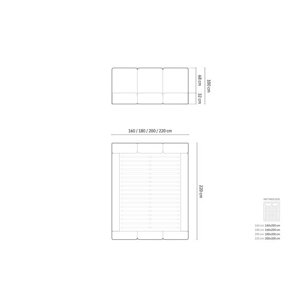 Iš aksomo dvigulė lova tamsiai mėlynos spalvos audiniu dengta su sandėliavimo vieta su lovos grotelėmis 140x200 cm Brody – Mazzini Beds-image-4