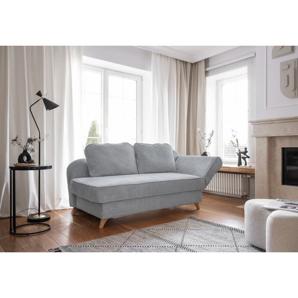 Šviesiai pilkos spalvos iš kordinio velveto gultas (su dešiniuoju kampu) Chic Charlotte – Miuform-image-1