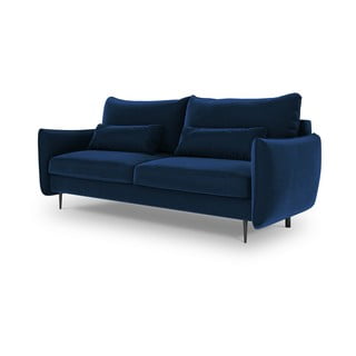 Tamsiai mėlyna sofa-lova su patalynės dėže Cosmopolitan Design Vermont