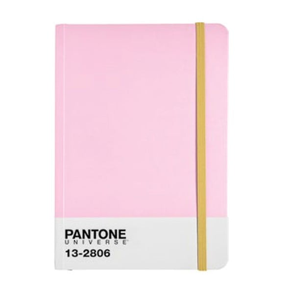 A4 formato užrašų knygutė su spalvota gumyte Pink Lady/Aspen Gold 13-2806