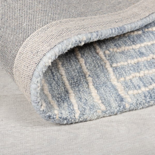 Rankų darbo iš vilnos kilimas šviesiai mėlynos spalvos 200x290 cm Memphis Wool – Flair Rugs-image-2