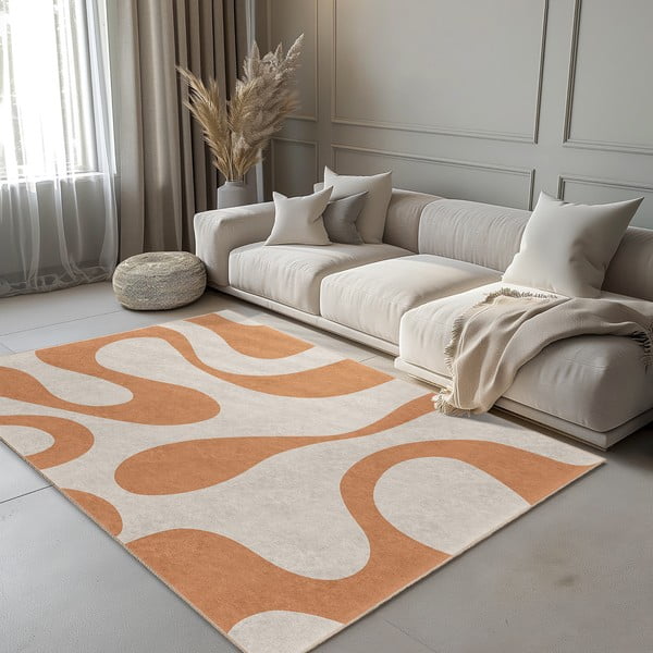 Skalbiamas oranžinės spalvos kilimas 120x180 cm Caramel Latte – Mila Home-image-1