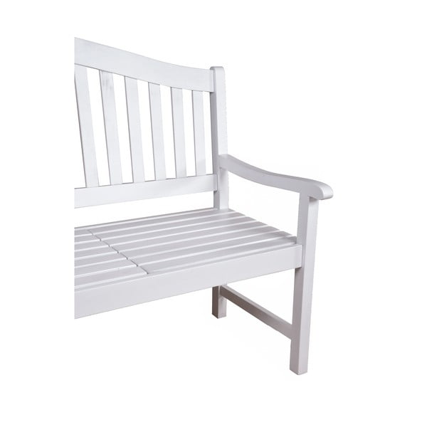 Medžio masyvo sodo suoliukas baltos spalvos Singapore – Garden Pleasure-image-2