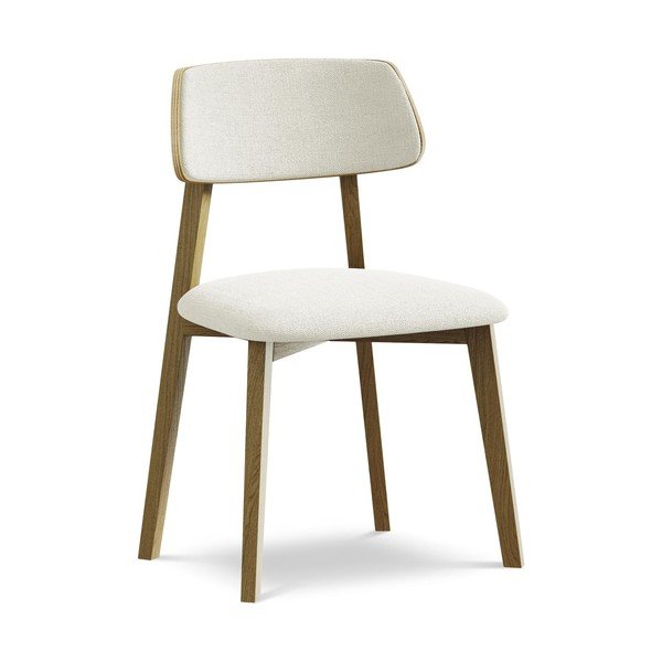 Kreminės spalvos iš medienos masyvo valgomojo kėdė Niu – Makamii