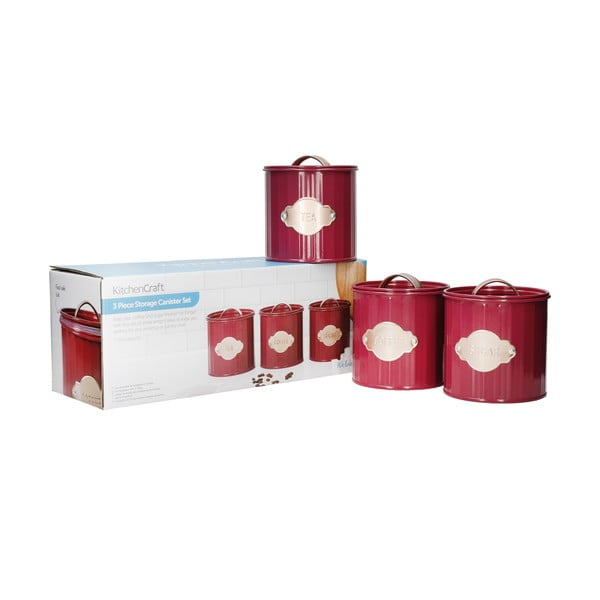 3 raudonos spalvos plieno stiklainiai - Kitchen Craft-image-4