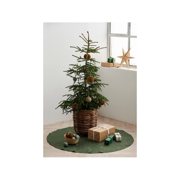 Žalias apvalus kilimas po Kalėdų eglute ø 120 cm Star Damask - Södahl-image-1