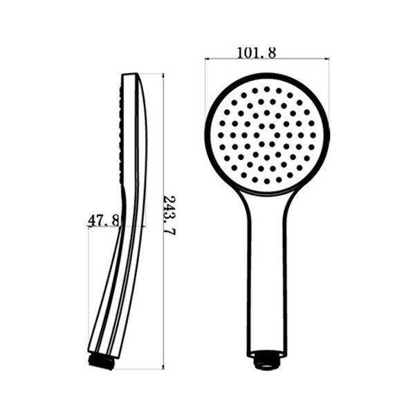 Iš plastiko dušo galvutė blizgios sidabrinės spalvos ø 10 cm – Sapho-image-1