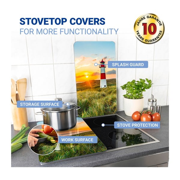 2 viryklių dangčiai iš grūdinto stiklo 52x30 cm Lighthouse - Maximex-image-3