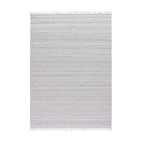Šviesiai pilkas lauko kilimas iš perdirbto plastiko Universal Liso, 60 x 120 cm