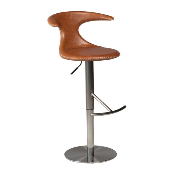 Rudos spalvos reguliuojama baro kėdė su odine sėdyne DAN-FORM Denmark Flair