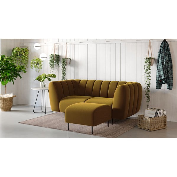 Geltonos spalvos aksominė pakoja Ghado Shel-image-1