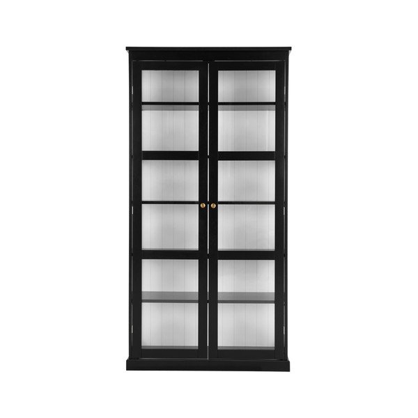 Juodos spalvos iš MDF plokštės vitrina 98x193x34 cm Wilma – Ellos Home-image-3