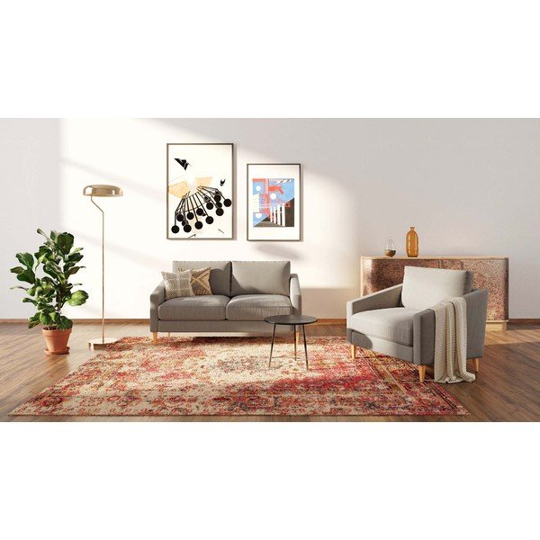 Sofa smėlio spalvos iš velveto 170 cm Karoto – Ame Yens-image-3